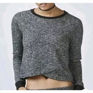 Fabletics Keeva Pullover Heather Gray Black Women's Size XL Sweatshirt Shirt Top